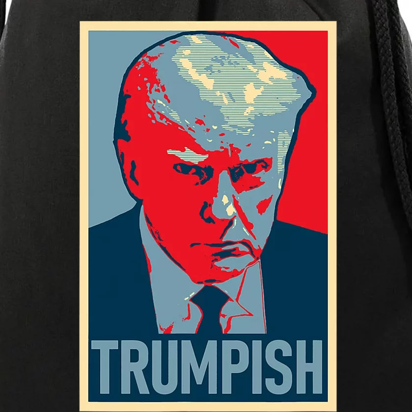 TRUMPISH DONALD TRUMP MUG SHOT Obama Hope Meme Parody Drawstring Bag