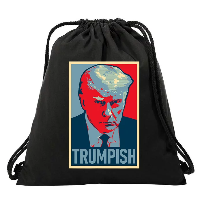 TRUMPISH DONALD TRUMP MUG SHOT Obama Hope Meme Parody Drawstring Bag