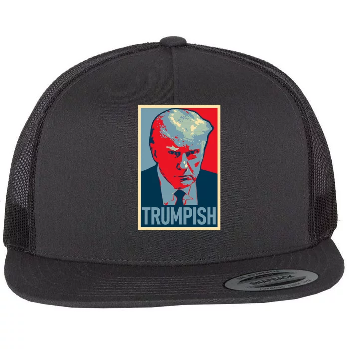 TRUMPISH DONALD TRUMP MUG SHOT Obama Hope Meme Parody Flat Bill Trucker Hat