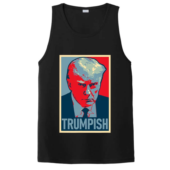 TRUMPISH DONALD TRUMP MUG SHOT Obama Hope Meme Parody Performance Tank