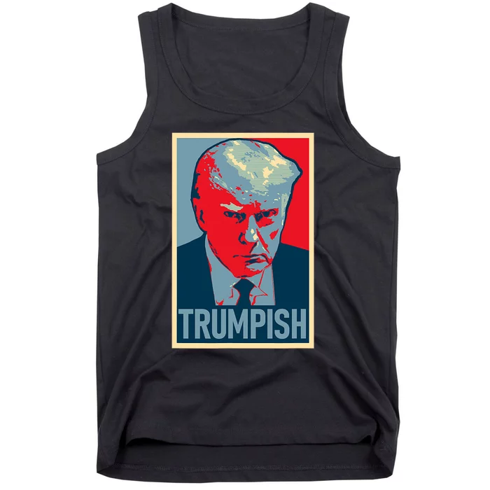 TRUMPISH DONALD TRUMP MUG SHOT Obama Hope Meme Parody Tank Top