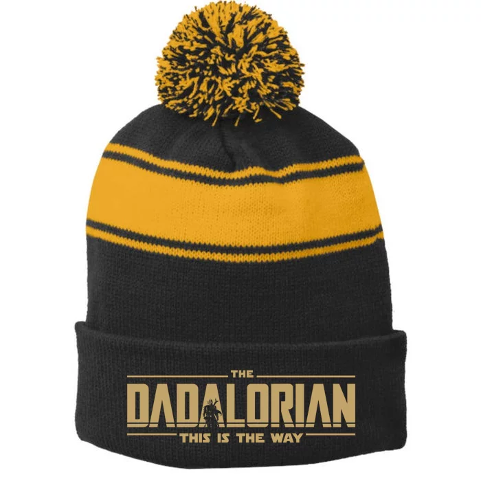 The Dadalorian This Is The Way Vintage Stripe Pom Pom Beanie