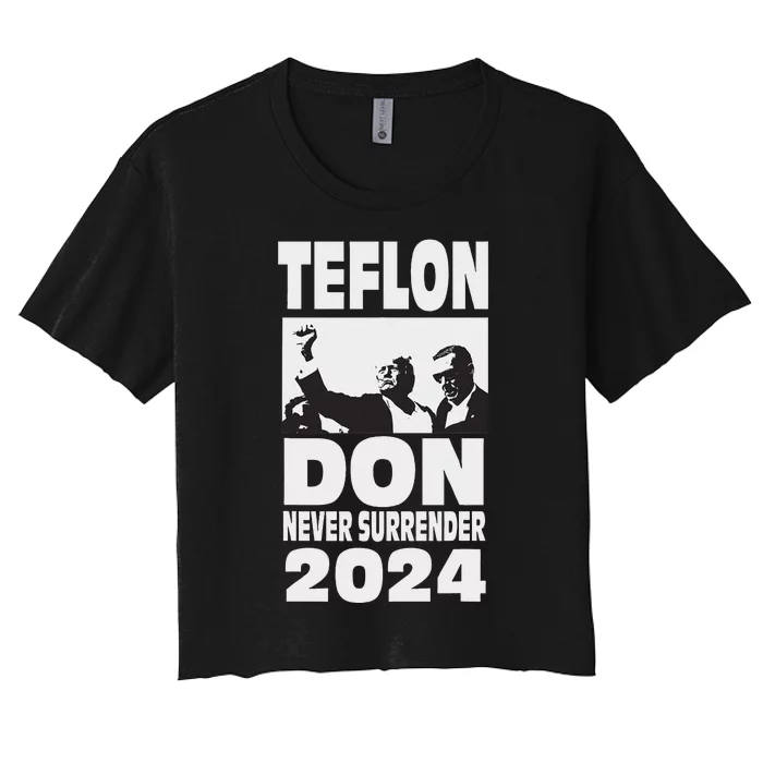 Teflon Don Trump 2024 Bulletproof Legend Design Women's Crop Top Tee