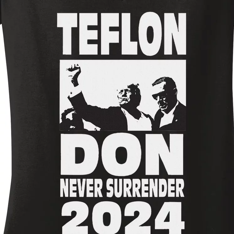 Teflon Don Trump 2024 Bulletproof Legend Design Women's V-Neck T-Shirt