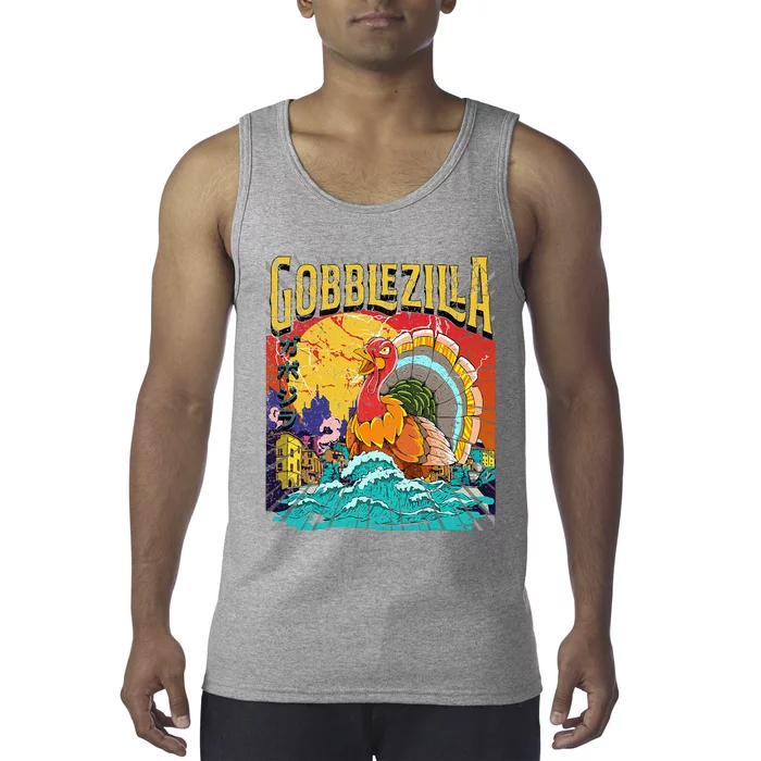 Turkey Day Thanksgiving Gobblezilla Tank Top