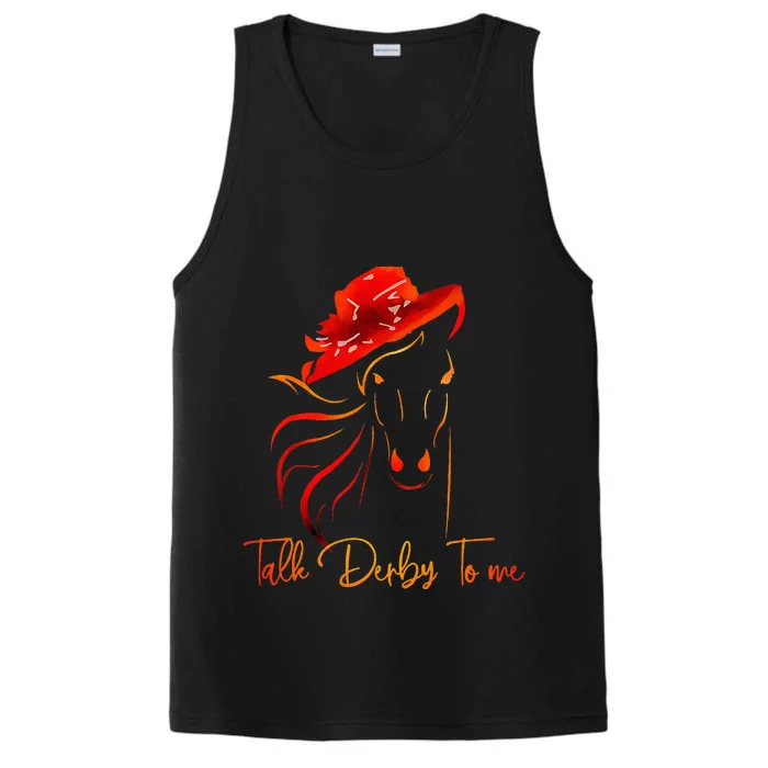 Talk Derby To Me Horse Racing Funny Derby Day Performance Tank