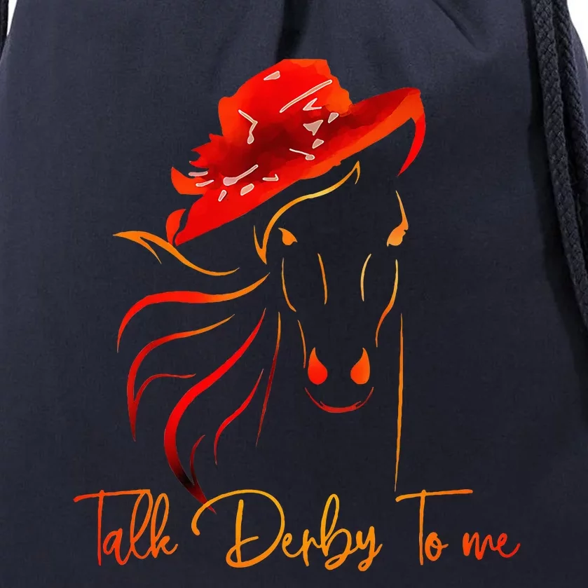 Talk Derby To Me Horse Racing Funny Derby Day Drawstring Bag