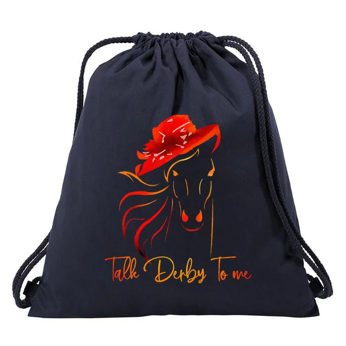 Talk Derby To Me Horse Racing Funny Derby Day Drawstring Bag