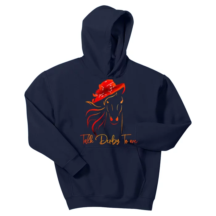 Talk Derby To Me Horse Racing Funny Derby Day Kids Hoodie