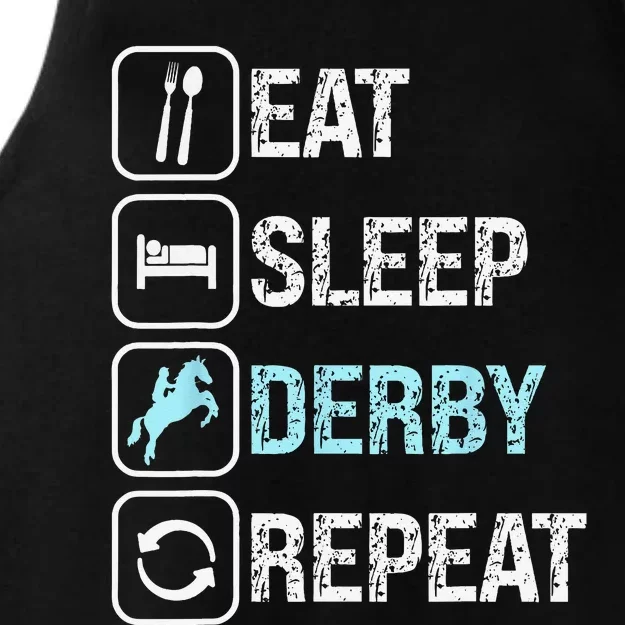 Talk Derby to me Funny for Horse Racing Lover Ladies Tri-Blend Wicking Tank