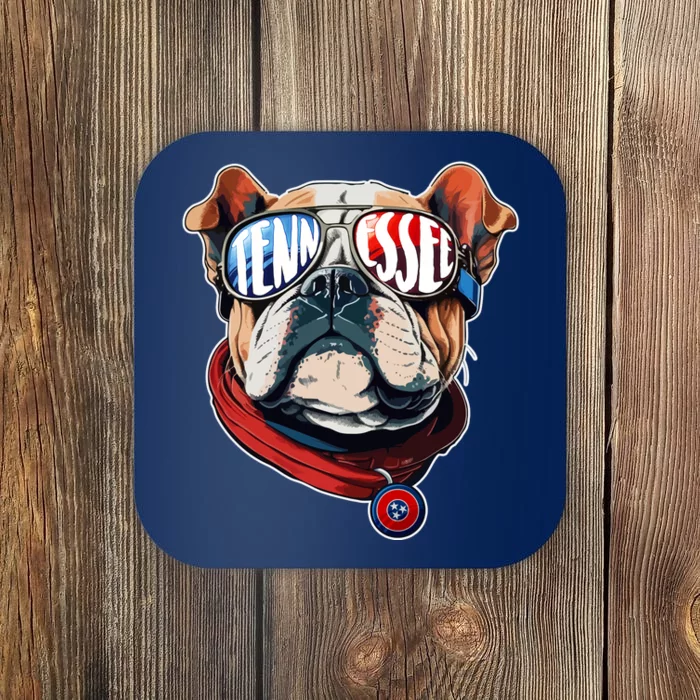 Tennessee Dog Tri Stars Flag Sports Fan Coaster