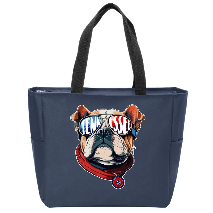 Tennessee Dog Tri Stars Flag Sports Fan Zip Tote Bag