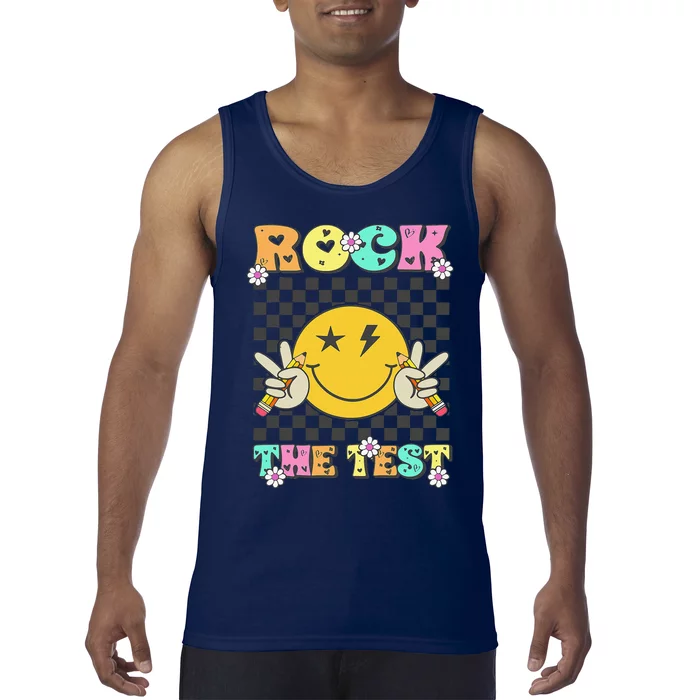 Testing Day Teacher Student Motivational Rock The Test Tank Top