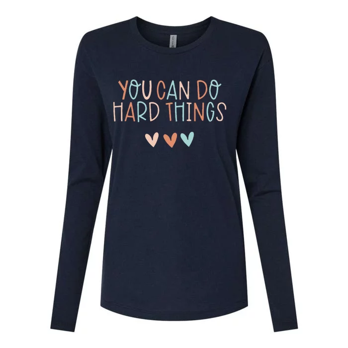 Test Day Teacher You Can Do Hard Things Womens Cotton Relaxed Long Sleeve T-Shirt