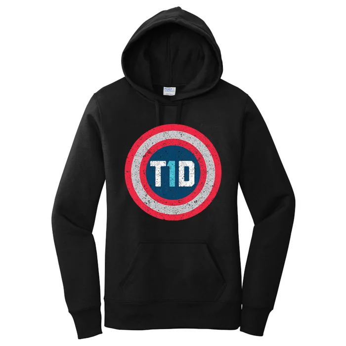 T1D Diabetic Type 1 Diabetes Awareness Women's Pullover Hoodie