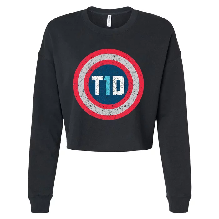 T1D Diabetic Type 1 Diabetes Awareness Cropped Pullover Crew