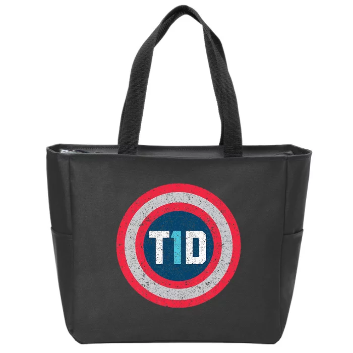 T1D Diabetic Type 1 Diabetes Awareness Zip Tote Bag