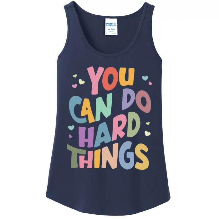 Test Day Teacher You Can Do Hard Things Ladies Essential Tank