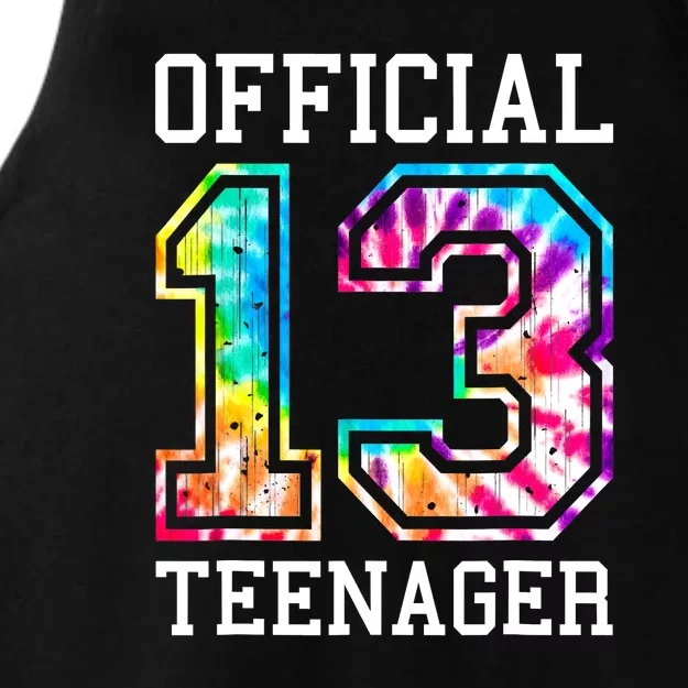 Tie Dye Teenager 13th Birthday Ladies Tri-Blend Wicking Tank