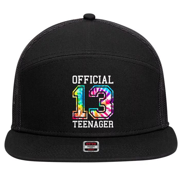 Tie Dye Teenager 13th Birthday 7 Panel Mesh Trucker Snapback Hat