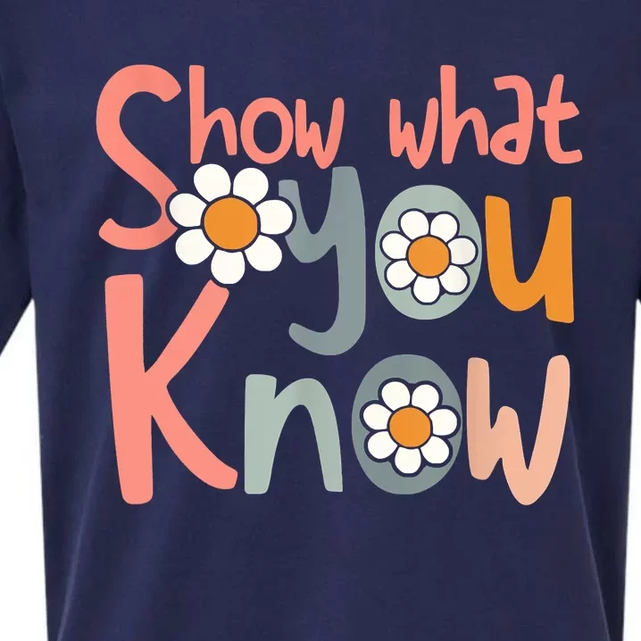 Test Day Teacher Show What You Know Gifts Women Sueded Cloud Jersey T-Shirt