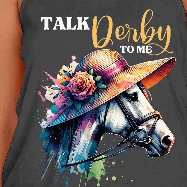 Talk Derby To Me Racing Horse Women's Knotted Racerback Tank