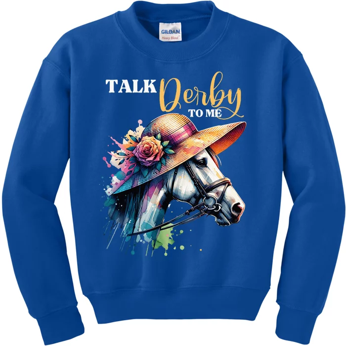 Talk Derby To Me Racing Horse Kids Sweatshirt