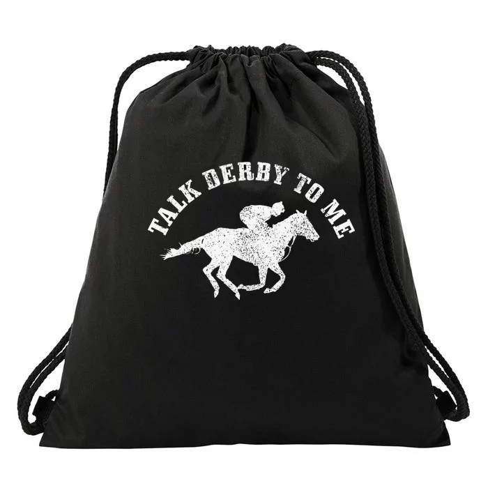 Talk Derby To Me Horse Racing Drawstring Bag