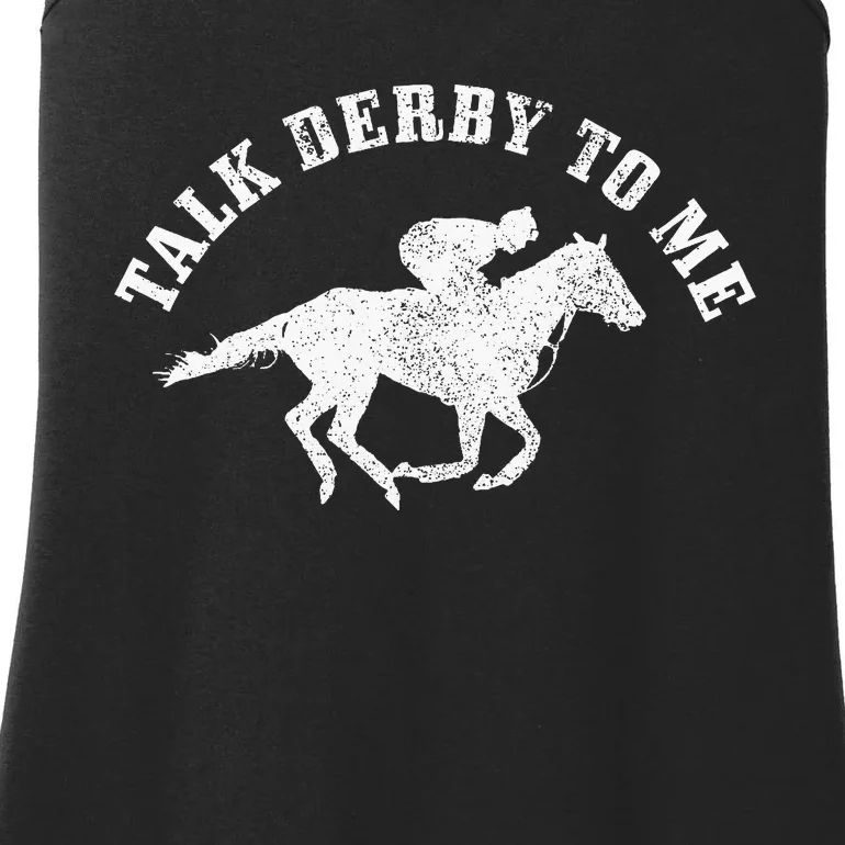 Talk Derby To Me Horse Racing Ladies Essential Tank