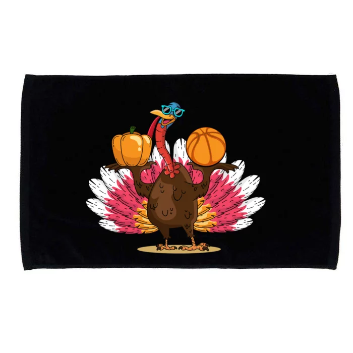 Thanksgiving Day Turkey Basketball Player Sports Lover Gift Microfiber Hand Towel