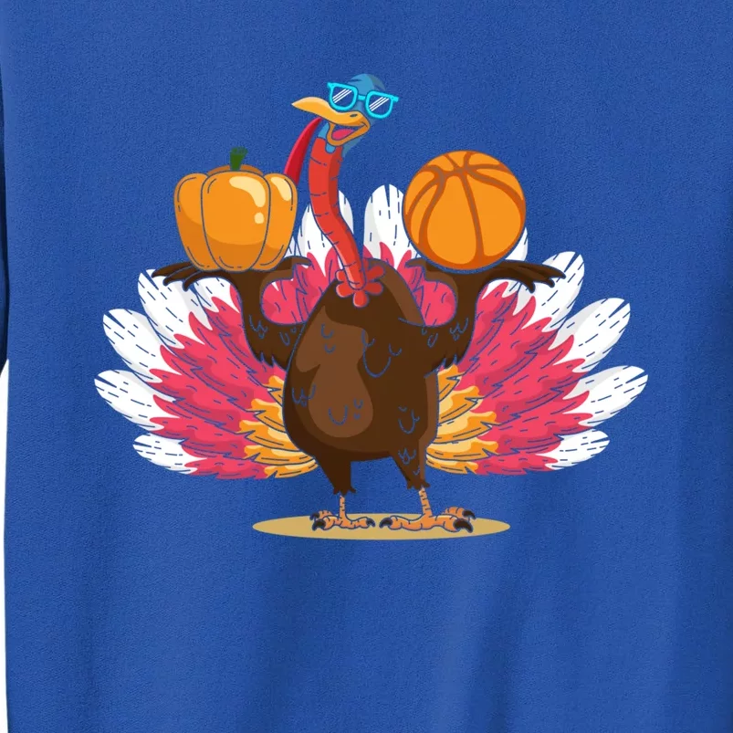 Thanksgiving Day Turkey Basketball Player Sports Lover Gift Tall Sweatshirt