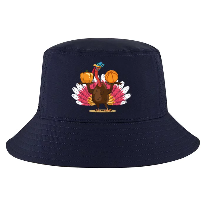 Thanksgiving Day Turkey Basketball Player Sports Lover Gift Cool Comfort Performance Bucket Hat