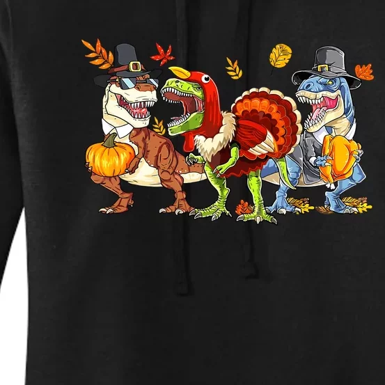 Thanksgiving Dinosaur Trex Turkey Rawr Gifts For Boy Women's Pullover Hoodie