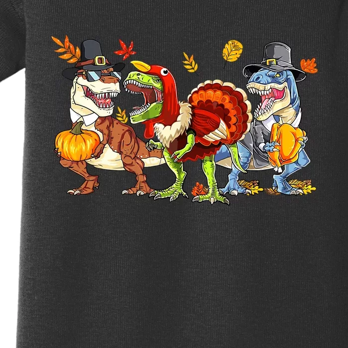 Thanksgiving Dinosaur Trex Turkey Rawr Gifts For Boy Baby Bodysuit