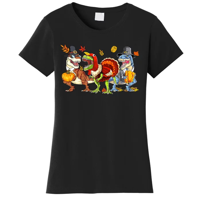 Thanksgiving Dinosaur Trex Turkey Rawr Gifts For Boy Women's T-Shirt