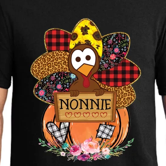 Thanksgiving Day Turkey Nonnie Gift Turkey Love Grandma Gift Pajama Set