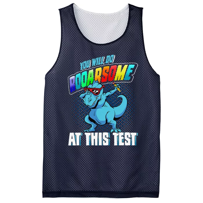 Test Day Teacher Dinosaur Roarsome Trex Testing Day Teacher Mesh Reversible Basketball Jersey Tank