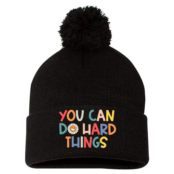 Test Day Teacher You Can Do Hard Things Pom Pom 12in Knit Beanie