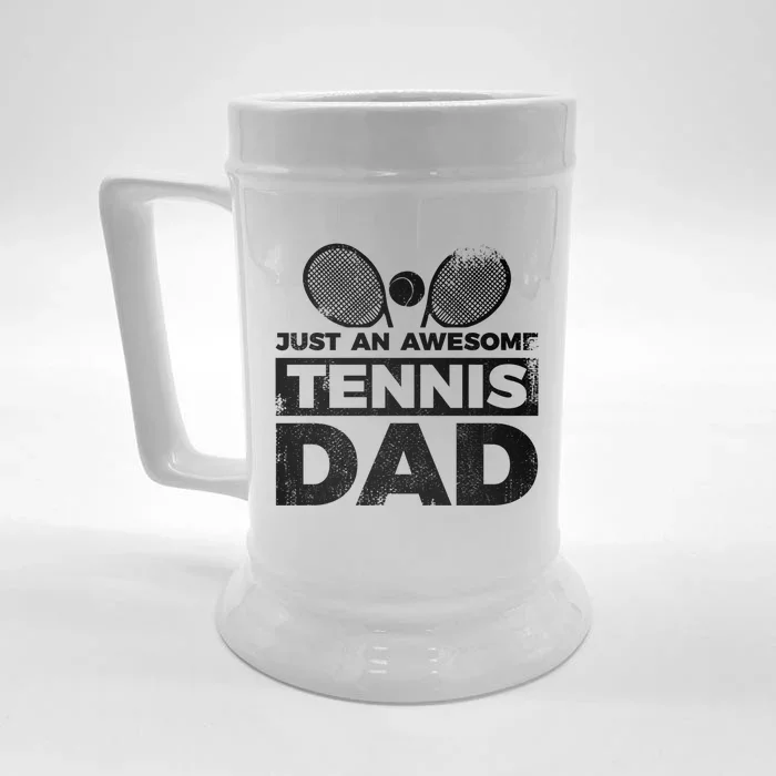 Tennis Dad Tennis Father Gift Front & Back Beer Stein