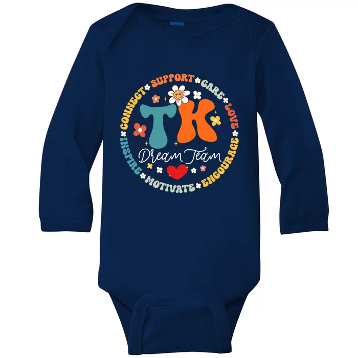 Tk Dream Team Squad Transitionalkindergarten Back To School Gift Baby Long Sleeve Bodysuit