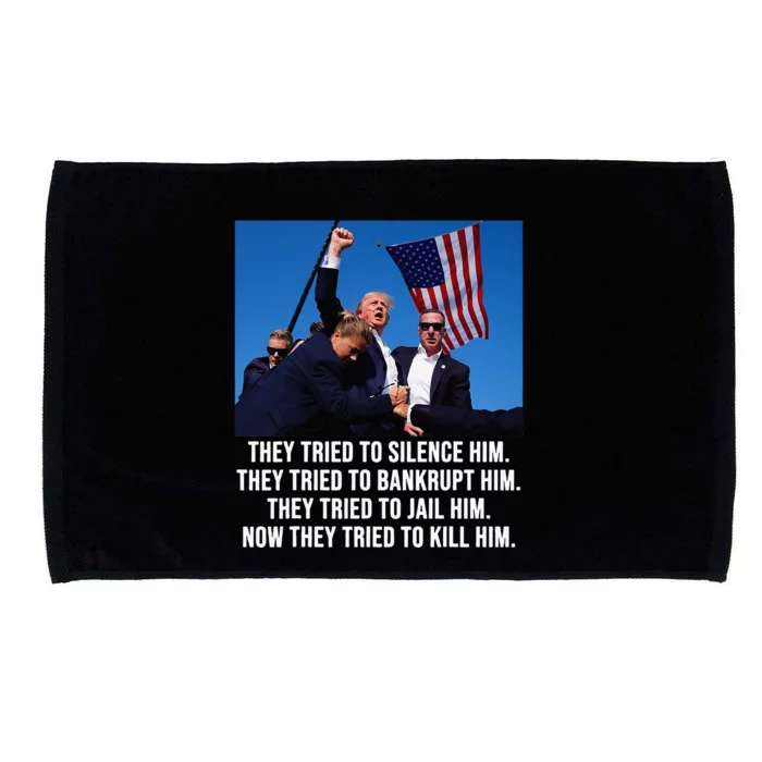 Trump Defiant Trump Shot Fist Pump Anti Biden Microfiber Hand Towel