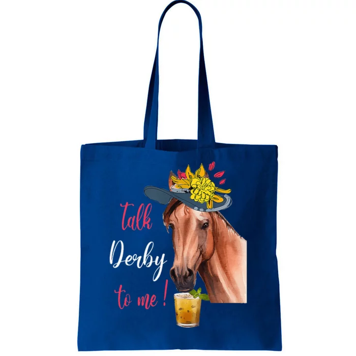 Talk Derby To Me Horse Racing Tote Bag