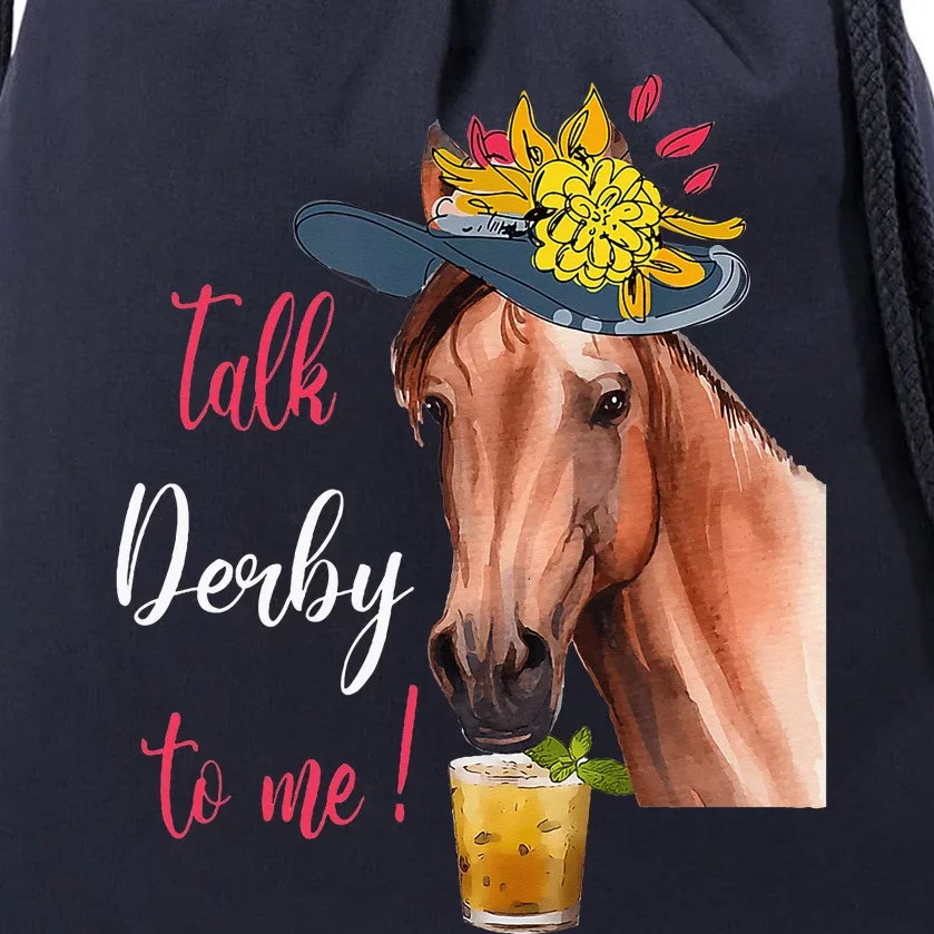 Talk Derby To Me Horse Racing Drawstring Bag