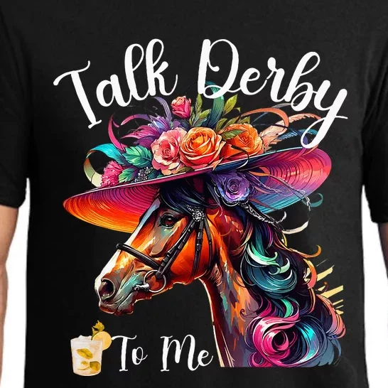 Talk Derby To Me Funny Racing Horse Pajama Set