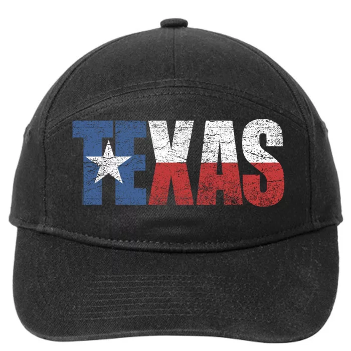 Texas | distressed Texas Flag 7-Panel Snapback Hat