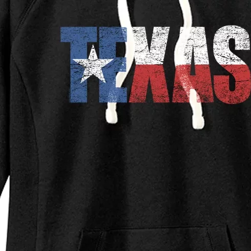 Texas | distressed Texas Flag Women's Fleece Hoodie