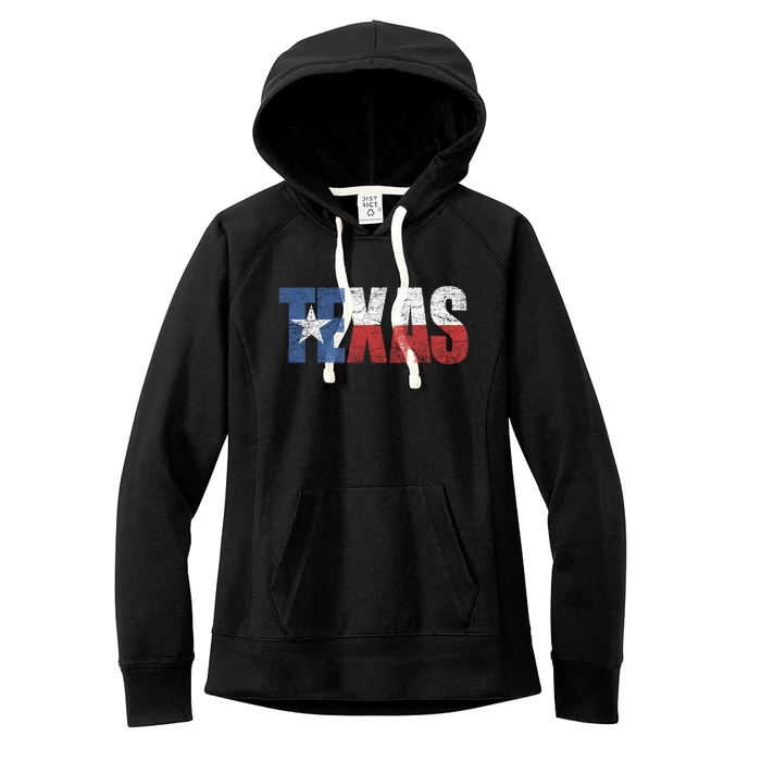 Texas | distressed Texas Flag Women's Fleece Hoodie