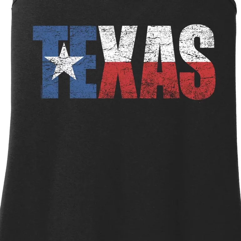 Texas | distressed Texas Flag Ladies Essential Tank