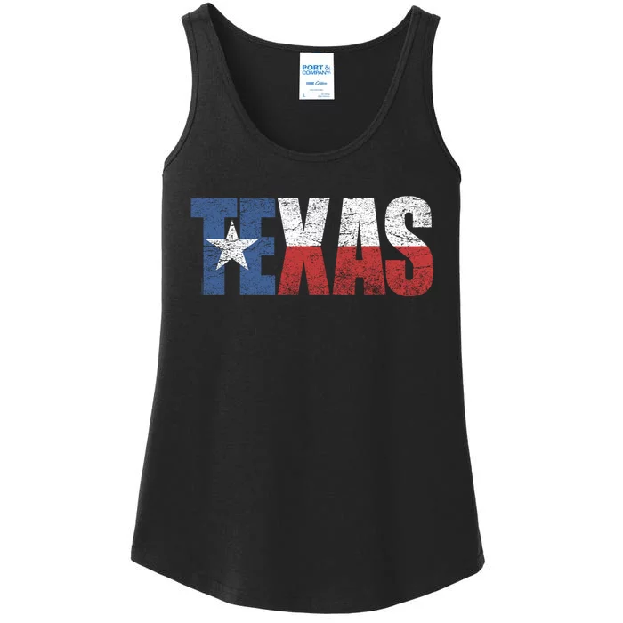 Texas | distressed Texas Flag Ladies Essential Tank