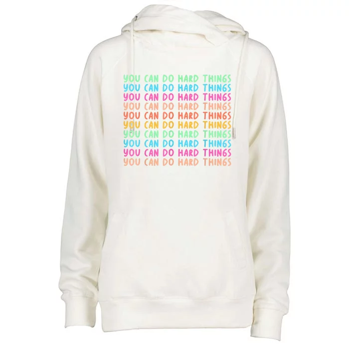 Test Day Teacher You Can Do Hard Things Women Womens Funnel Neck Pullover Hood